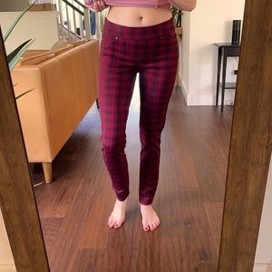 Red Plaid Stretchy Liverpool Pants